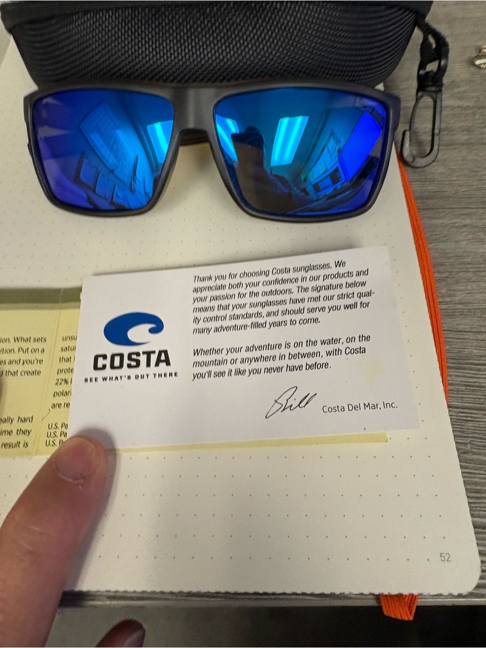 Costa Matte Black Sunglasses with Reflective Blue Lenses - Picture 2 of 5